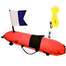 Underwater Safety Gear Equipment Diver Below Inflatable Signal Float, Diving Torpedo Buoy with Flag